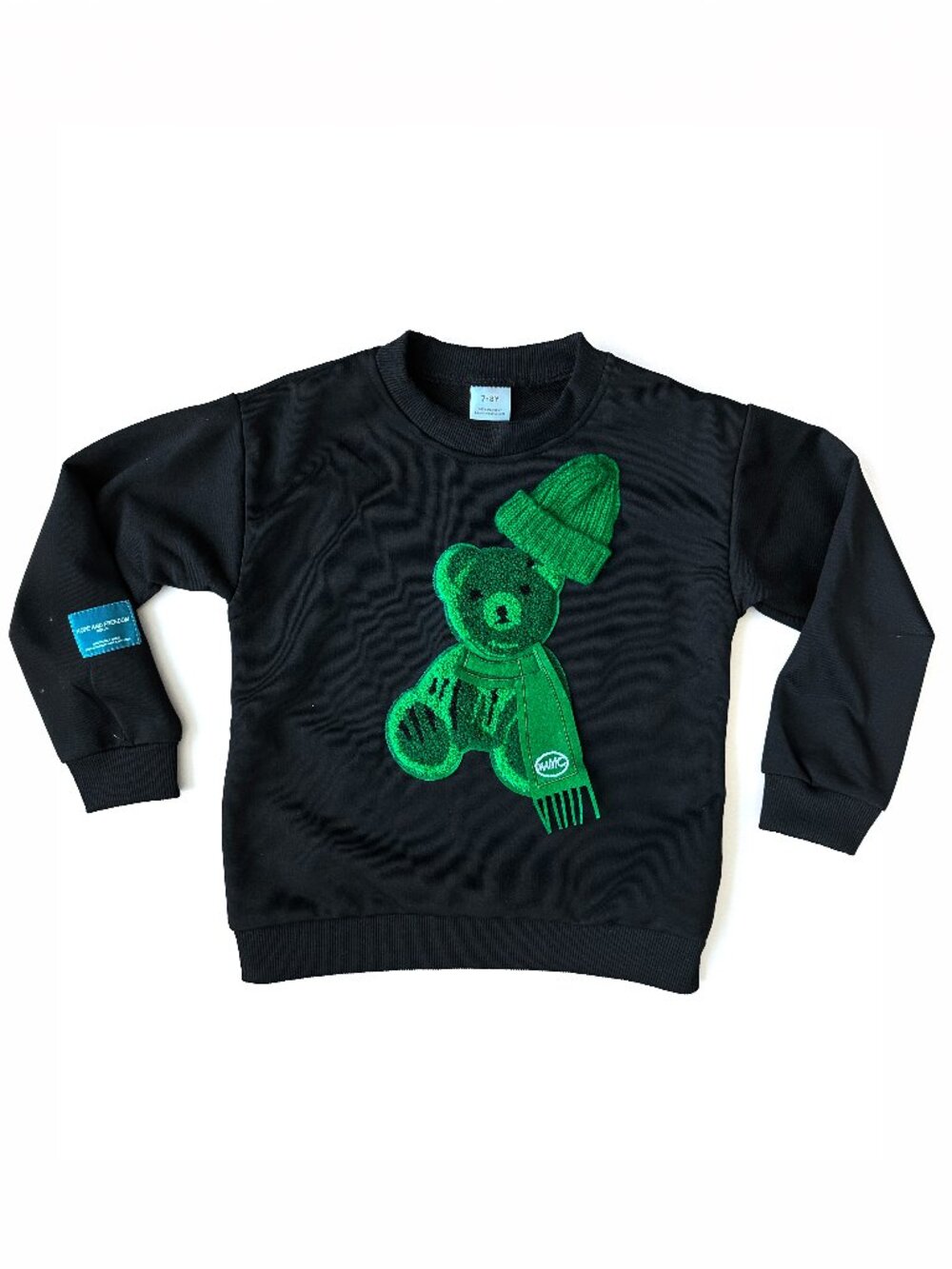 Kids Black Teddy Bear Sweatshirt Size 7-8Y